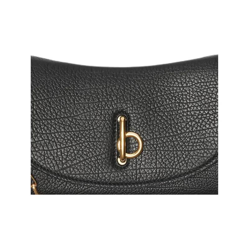 Burberry Rocking Horse Grain Calfskin Shoulder Bag, Crossbody Bag, Wallet Women's Black-2