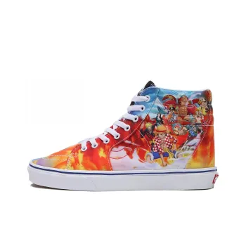 One Piece x Vans SK8 'Punk Hazard' Anti-Slip Wear-Resistant High-Top Skateboard Shoes Unisex Blue Orange
