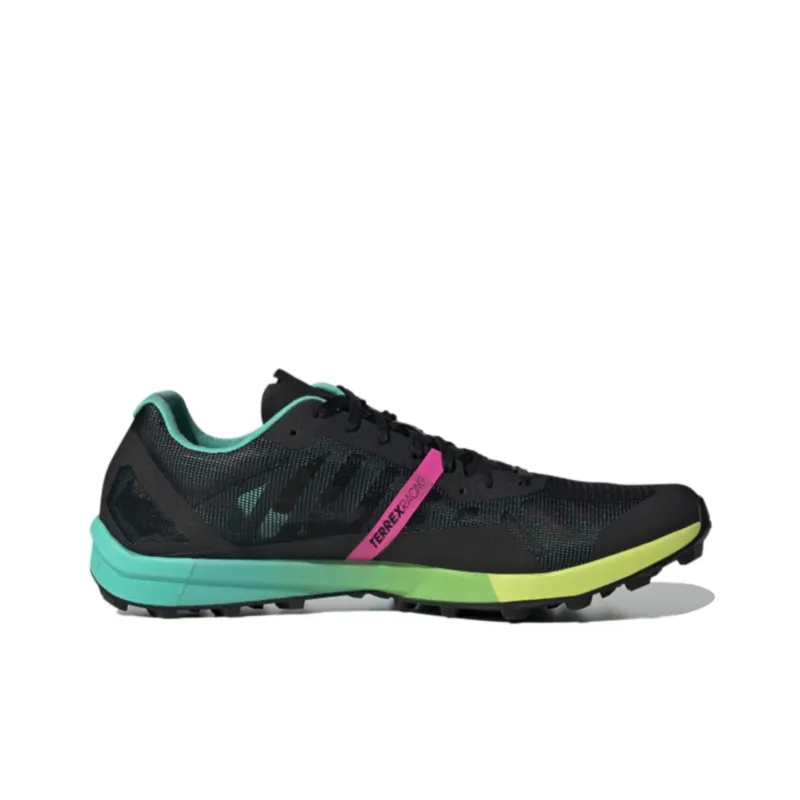 Adidas Terrex Speed Pro Breathable Low-Top Athletic Shoes Men's Black Yellow Blue-1