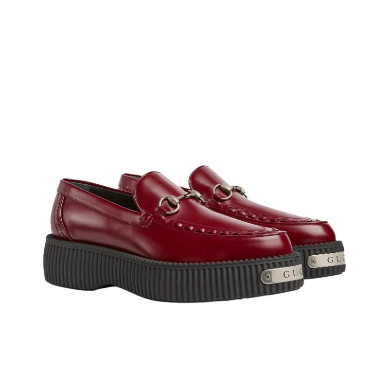 GUCCI Horsebit Creeper Loafer 'Rosso Ancora Red'-2