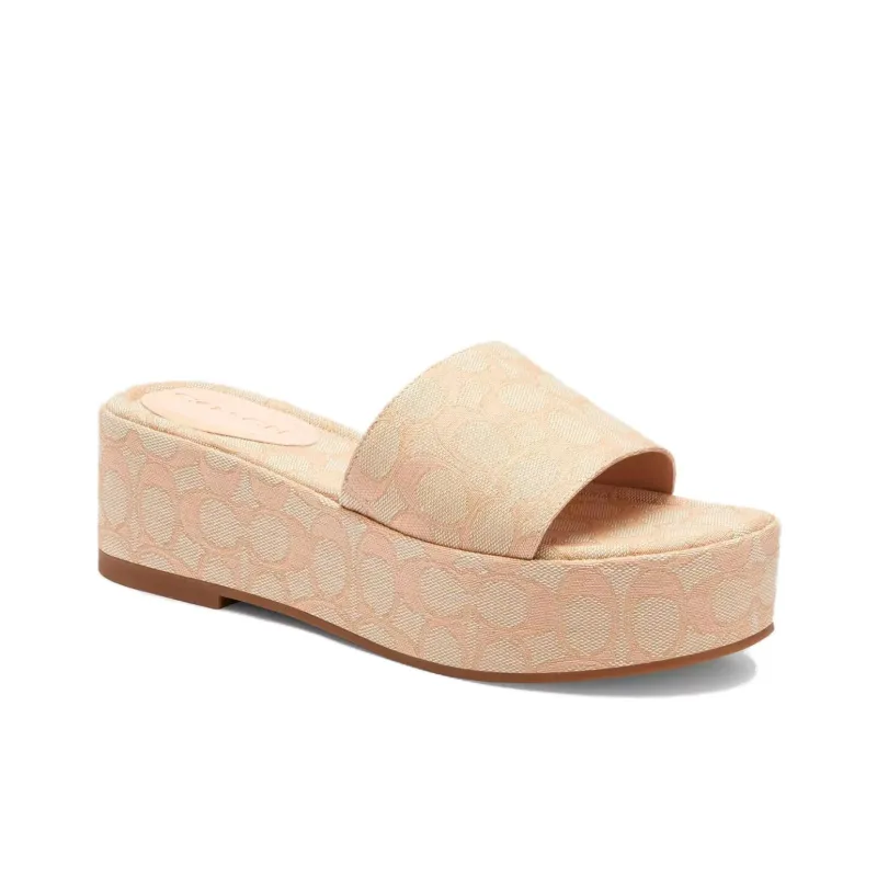 COACH Slide Slippers 5.7cm Women's Matte Blush-2