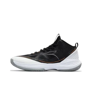 361° Cushioning, Wear Resistant Mid Top Basketball Shoes Men's Black White