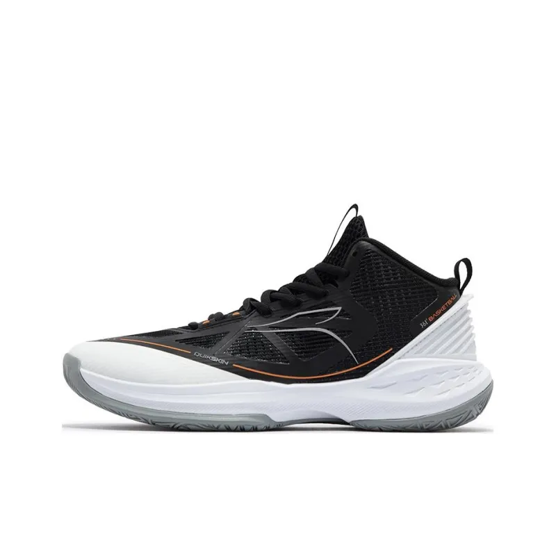 361° Cushioning, Wear Resistant Mid Top Basketball Shoes Men's Black White-0