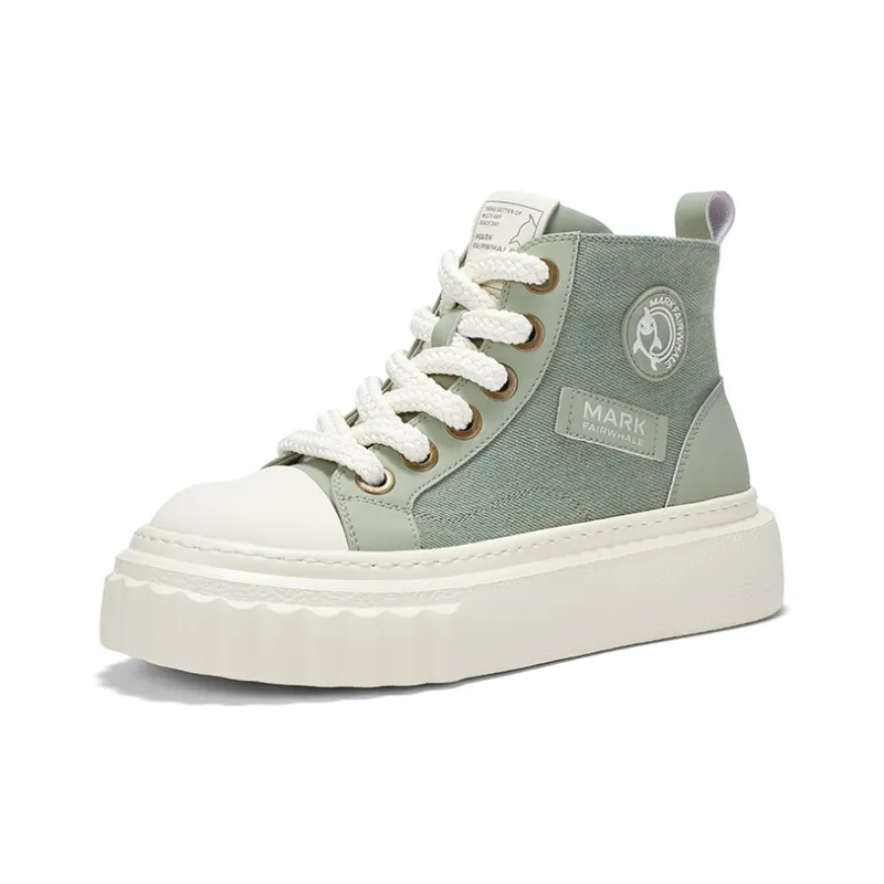 FAIRWHALE High-Top Canvas Shoes Men's Charcoal Black/Mint Mambo Green-8