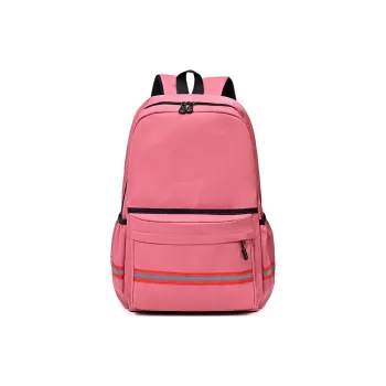 MOK Nylon Backpack Regular Unisex Black/Rose Red/Purple/Blue