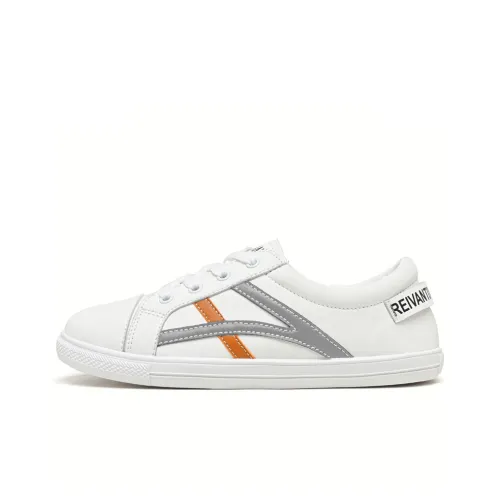 Reivanti Slip Resistant Skateboard Shoes Women's White Orange