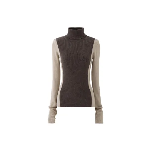 SOON FLOWER Cashmere Sweaters Women's Oatmeal With Coffee