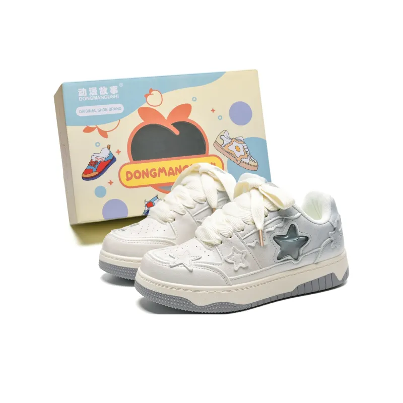 Anime story Casual Shoes Women's Low Top Time Space Gray/Glass Yellow/Emerald Green/Gray Green/Cream Yellow/Cream Blue/Prussian Blue-0