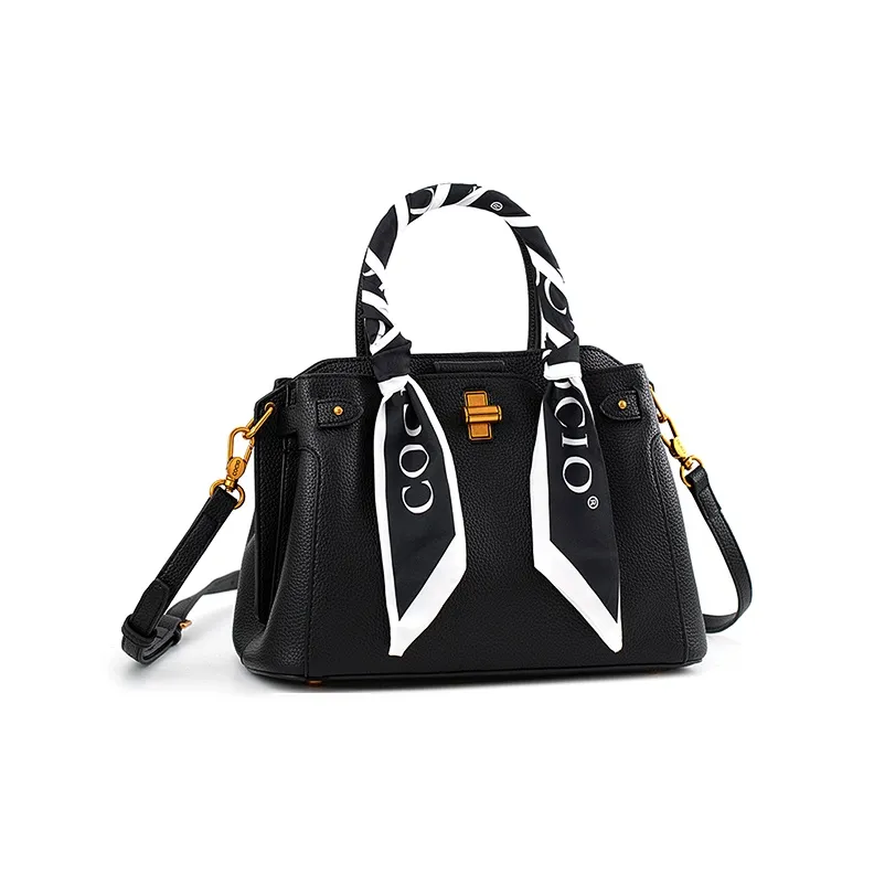Vigno Synthetic Leather One Shoulder Tote Handbag Regular Women's Black-1