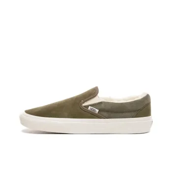 Vans Suede And Sherpa Classic Slip On Green