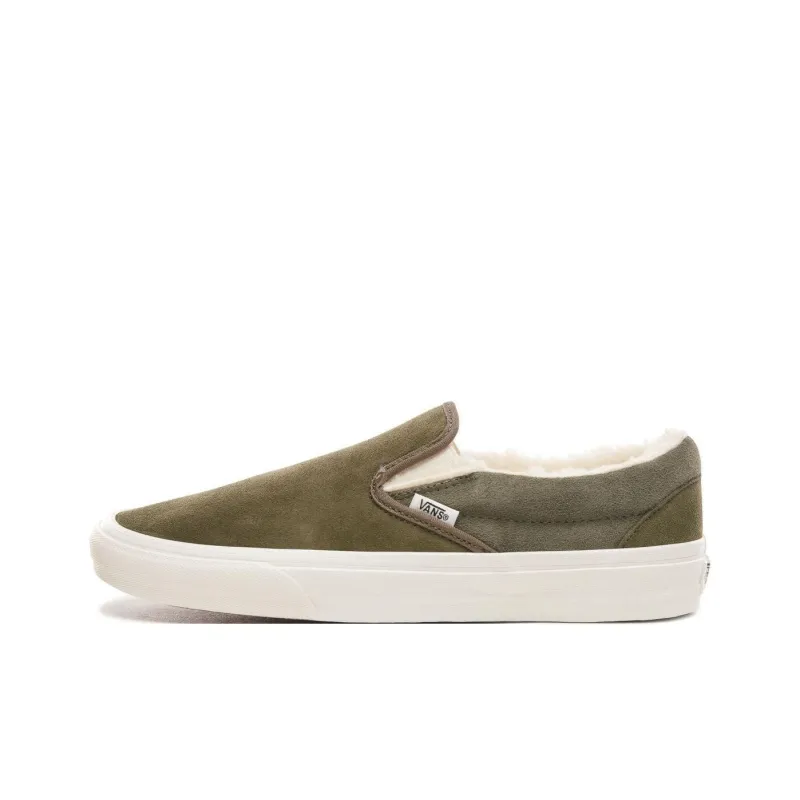 Vans Suede And Sherpa Classic Slip On Green-0