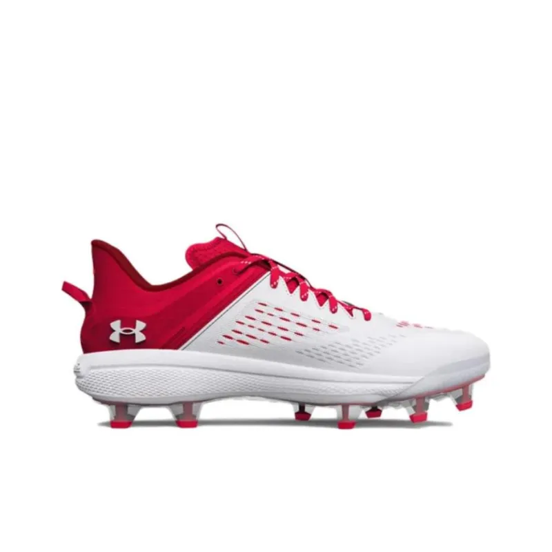Under Armour Yard Low Mt Tpu Baseball Cleats 'White Red'-1