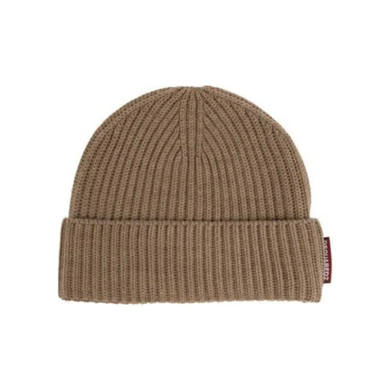 DSQUARED 2 Logo Label Ribbed Knit Beanie And Gloves-1
