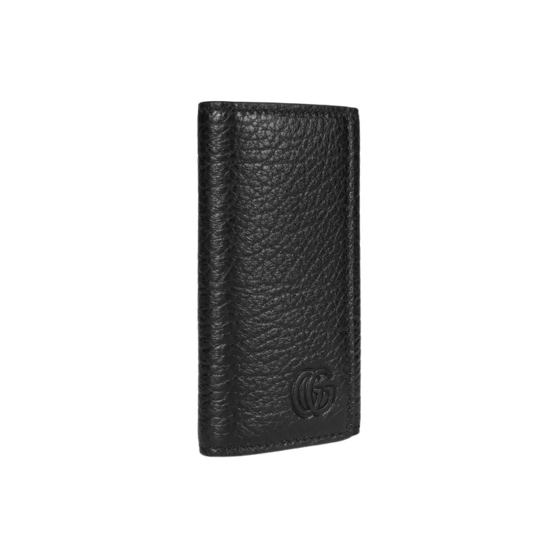 GUCCI Grained Leather Key Pouch Men's Black-1