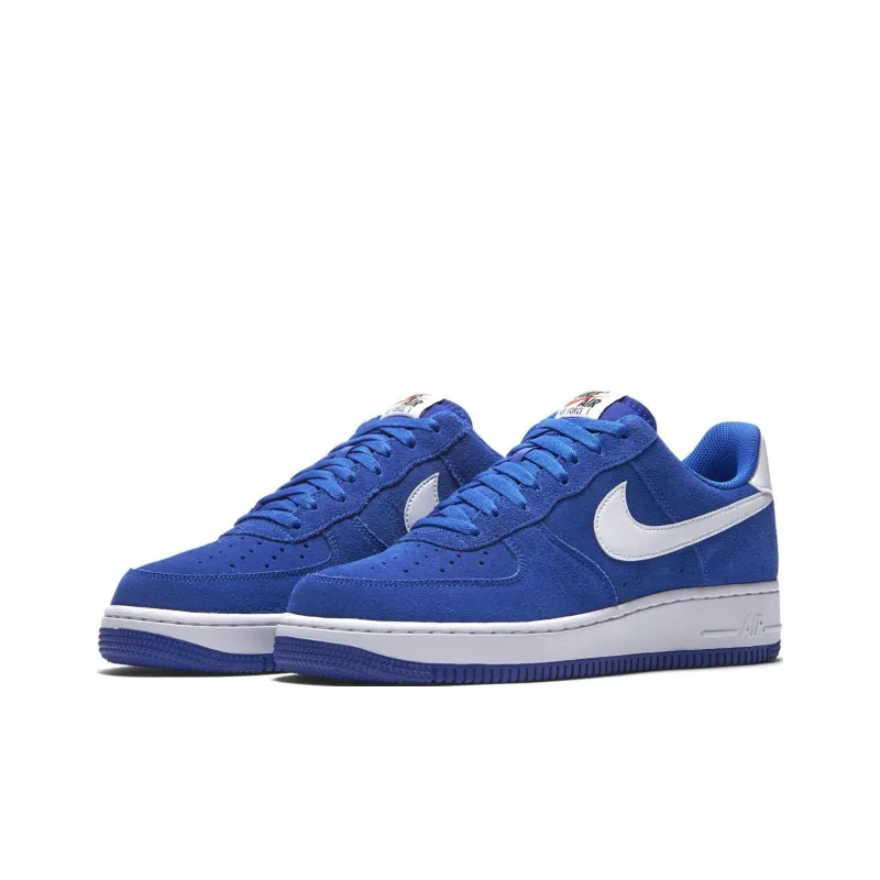 Nike Air Force 1 Suede Hyper Cobalt Coverage Cushioning Wear-Resistant Low-Top Skateboard Shoes Unisex Blue-1