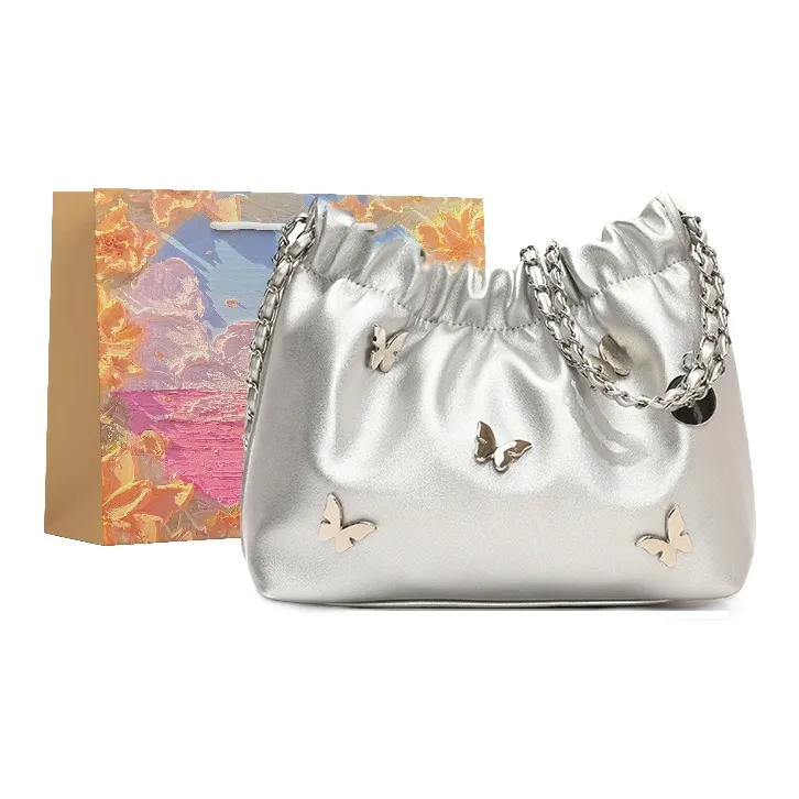 BRINCH PU Shoulder Bag Women's Silver/White/Black/Pink-0