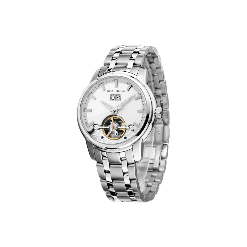 Sea Gull National Automatic Mechanical Movement Steel Strap Watch Men's Watches White Dial-4