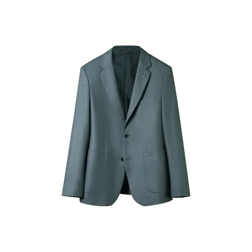 HLA Business Suits Men Blue Gray Pattern D5