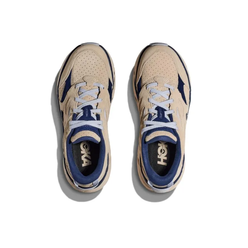 HOKA ONE ONE Clifton L Suede Oat Milk Bellwether Blue-3