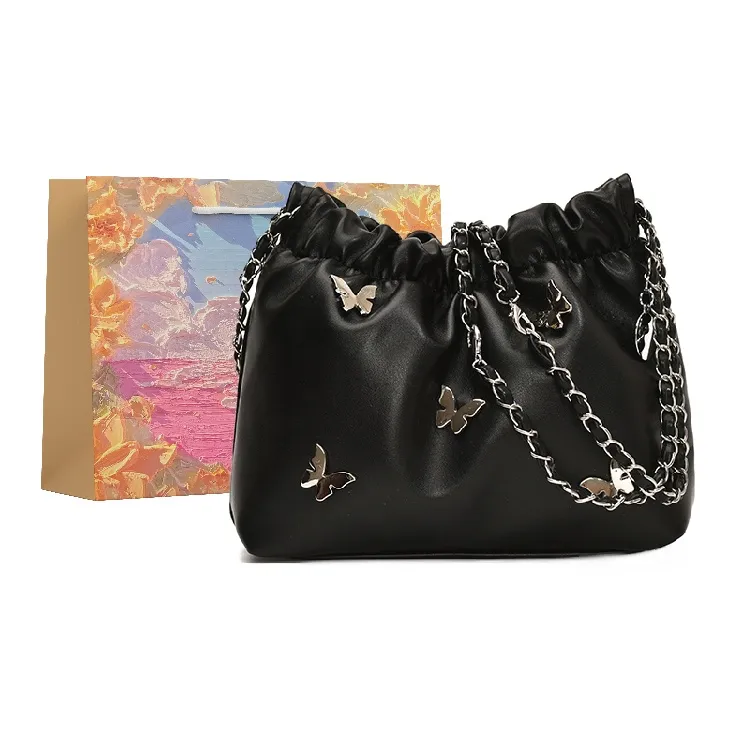 BRINCH PU Shoulder Bag Women's Silver/White/Black/Pink-12
