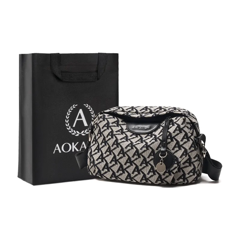 AOKANG Fabric Shoulder Bag Women's Ebony Brown/Hepburn Black-5