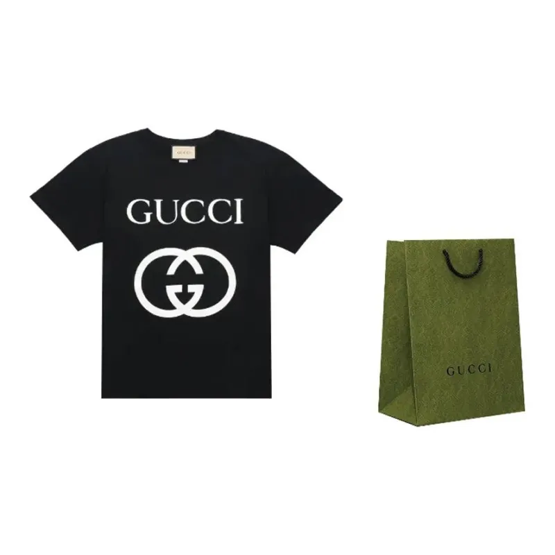 GUCCI Interlocking Gg Print T shirt-2