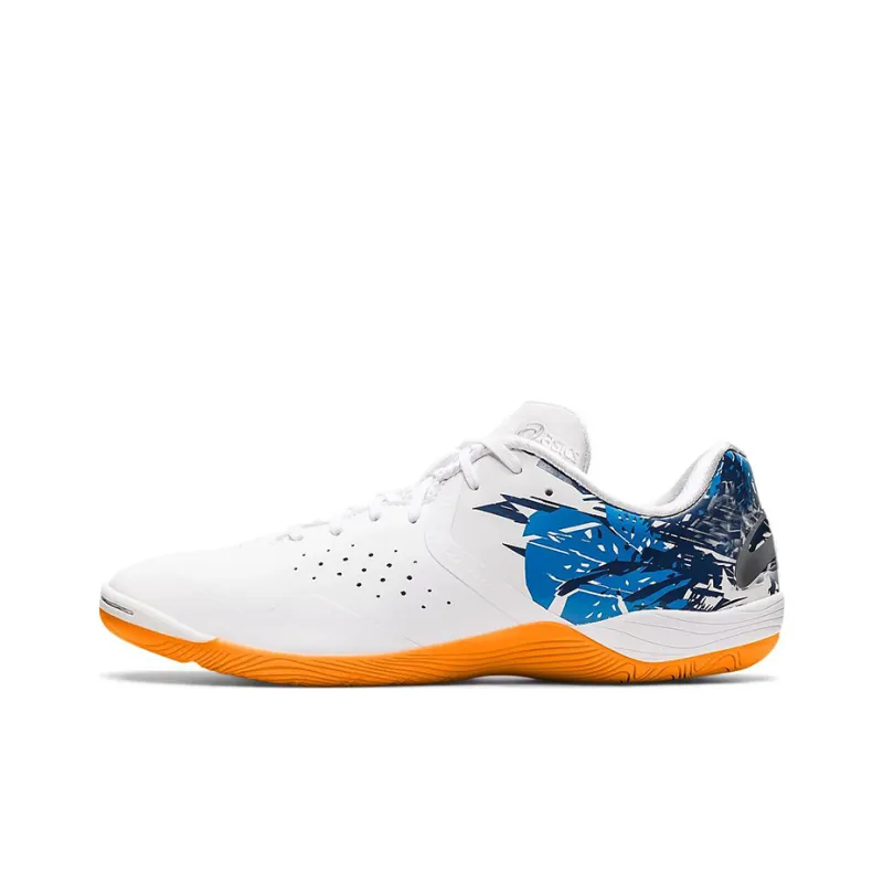 Asics Toque 7 Slip Resistant Soccer Shoes Unisex White Blue-0