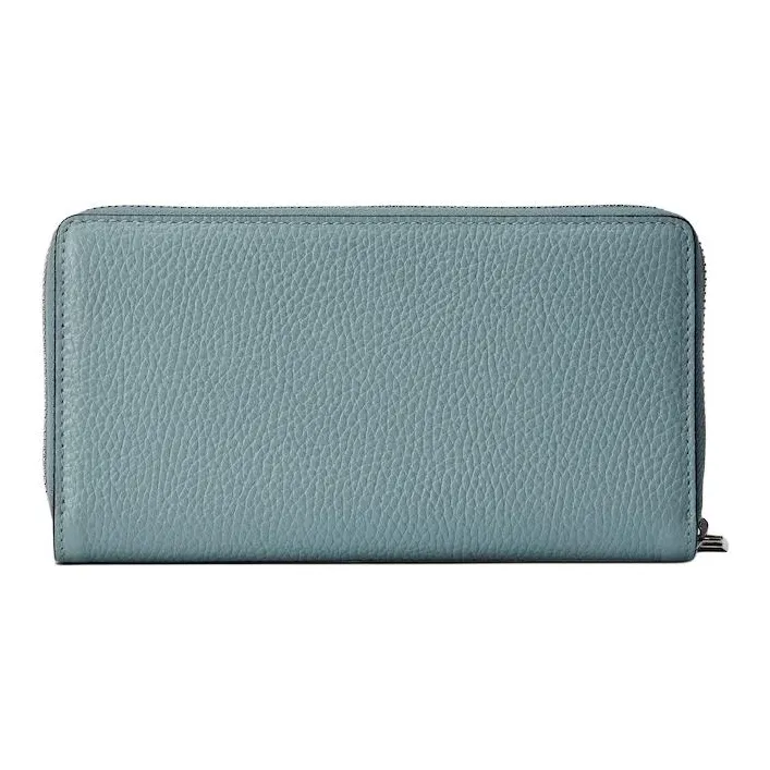 GUCCI Leather Long Wallets Men's Light Green-3