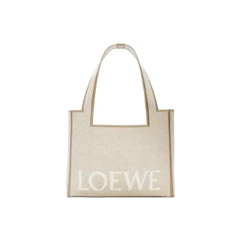 LOEWE Jacquard Canvas Canvas Bag Tote Bag Shopping Bag Handbag Medium Size Women's Linen Original
