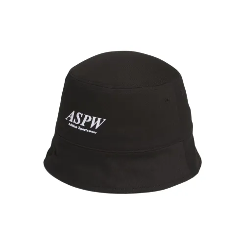 Adidas Cotton Elastane Blend Bucket Hats Unisex Black