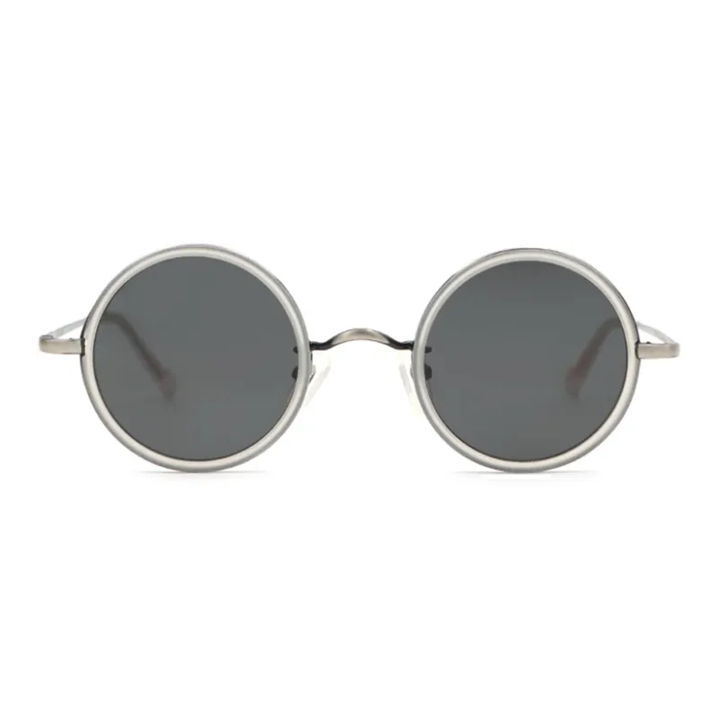 Fujii Taro Plate And Metal Round Sunglasses Unisex-7