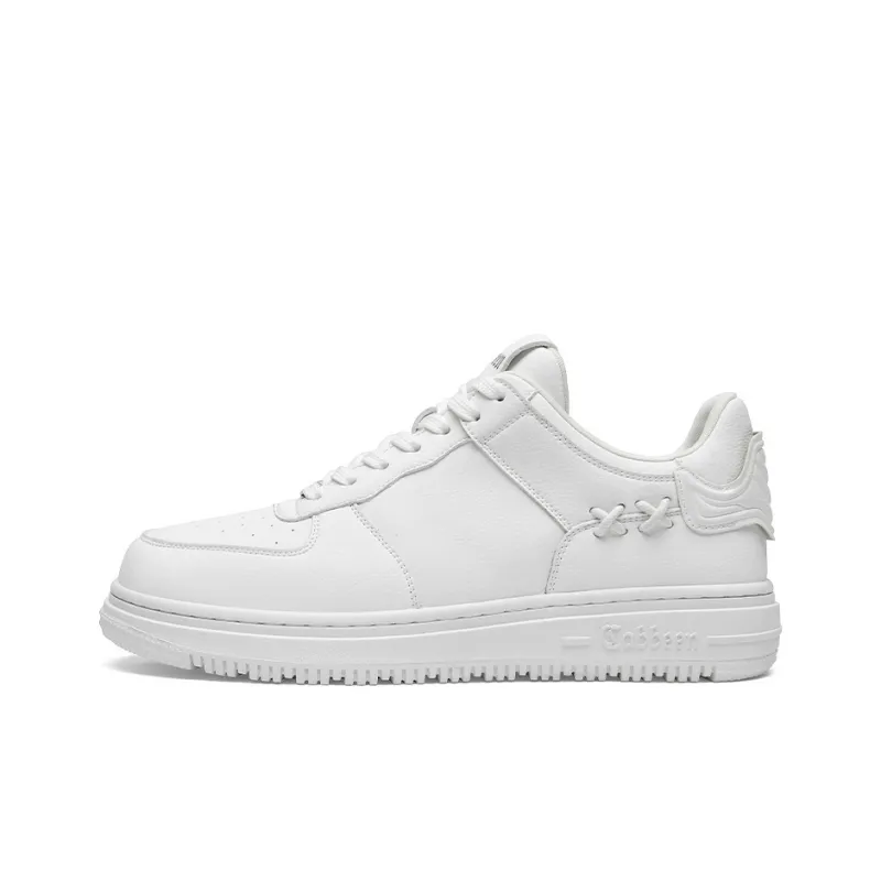 Cabbeen Casual Air Force Lightweight And Breathable Low Top Skateboard Shoes Men's White-6