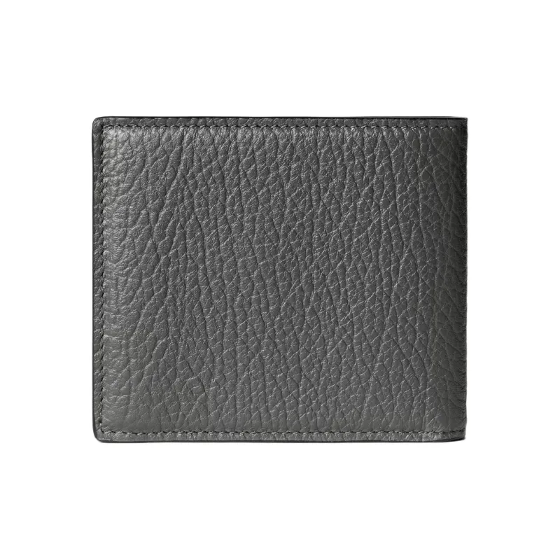 GUCCI Grain Leather Coin Purse Men's Gray-2