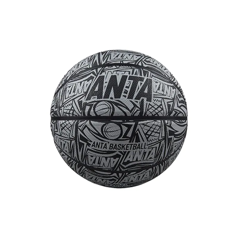 Anta Rubber Basketball All Over Print Black Size 5, Size 7 Training Competition Unisex-0