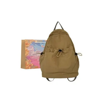 BRINCH Nylon Backpack Regular Unisex Khaki Ecru Green Black