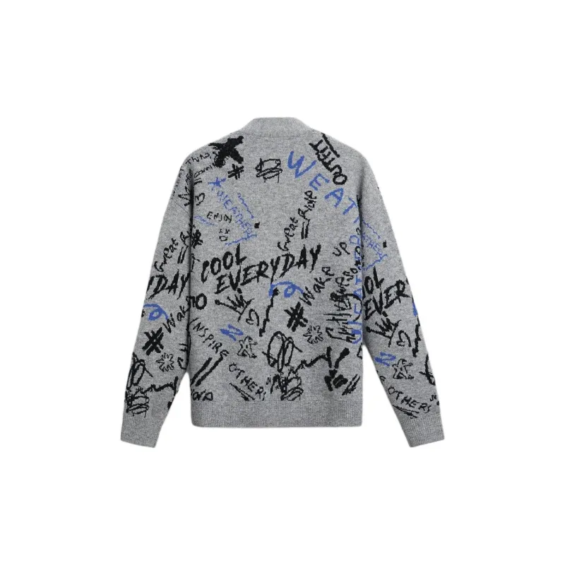 ZARA Sweater Men's Zebra Print Gray-1