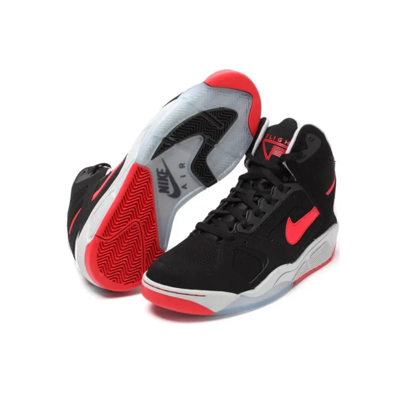 Nike Air Flight Lite High Black Red Grey-4