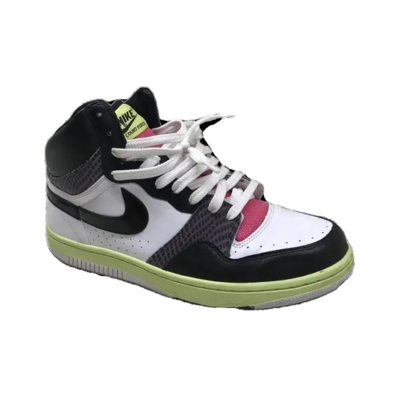 Nike Court Force Hi White/Black Lime Laser Pink-2