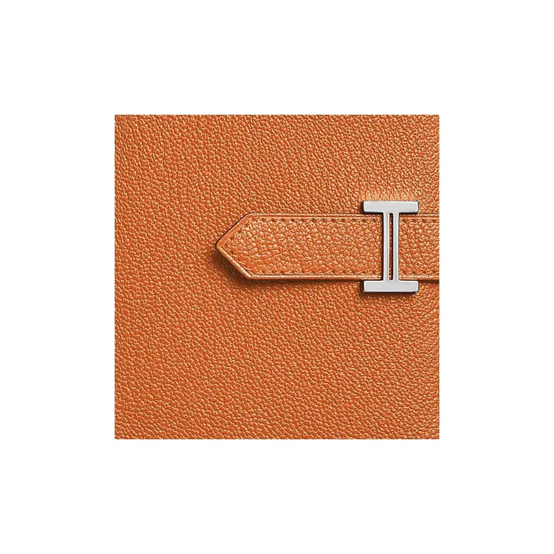 HERMES Bearn Mysore Goat Skin Wallet Women's 93 Orange Hermes Orange Combo-2