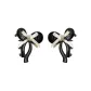 Black Base-White Bowknot[1 Pair]
