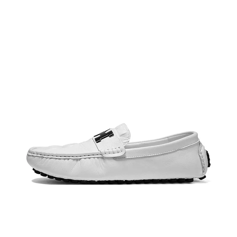 Bull charm Gommino Loafers Men Black/White/Gray/Blue-3