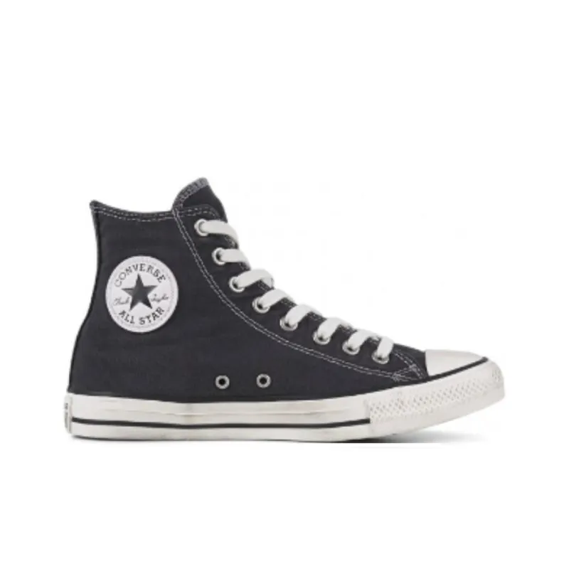 Converse All Star WASHEDCANVAS HI Abrasion Resistant Shock Absorbers High Top Canvas Shoes Unisex Black White-1