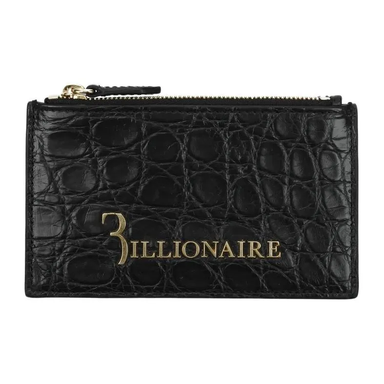 BILLIONAIRE BOYS CLUB Leather Card Holder Wallet Men's Black-0