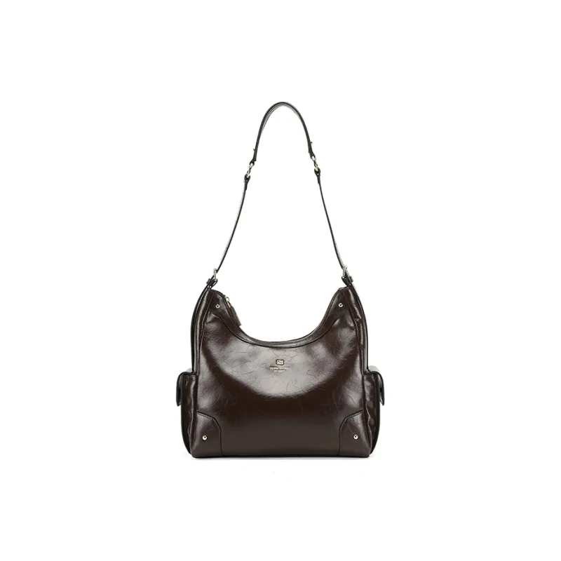 PIERRE CARDIN Synthetic Leather Shoulder Bag, Handbag Women's Black/Brown/Bitter Coffee-11