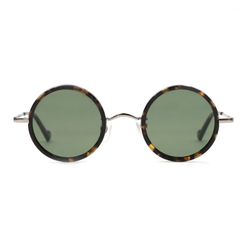 Fujii Taro Plate And Metal Round Sunglasses Unisex-5