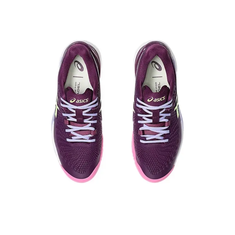 Asics Gel Resolution 9 Padel Deep Mauve Lime Green Women's-3