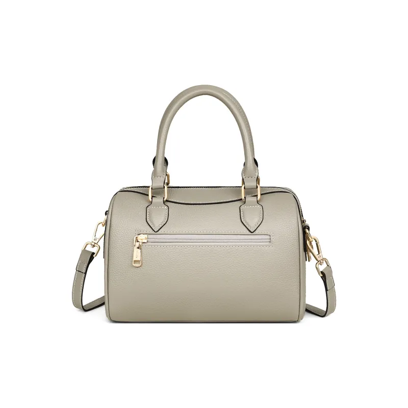 MILLIE'S Cow Leather With Synthetic Leather Handbag, Shoulder Bag, Boston Bag Regular Women's Black/Gray-14