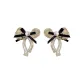 Transparent Base-Black Bowknot[1 Pair]