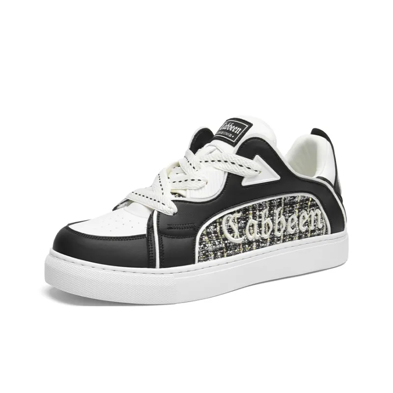 Cabbeen Comfortable Casual Preppy Slip Resistant Low Top Skateboard Shoes Men's Ecru-11