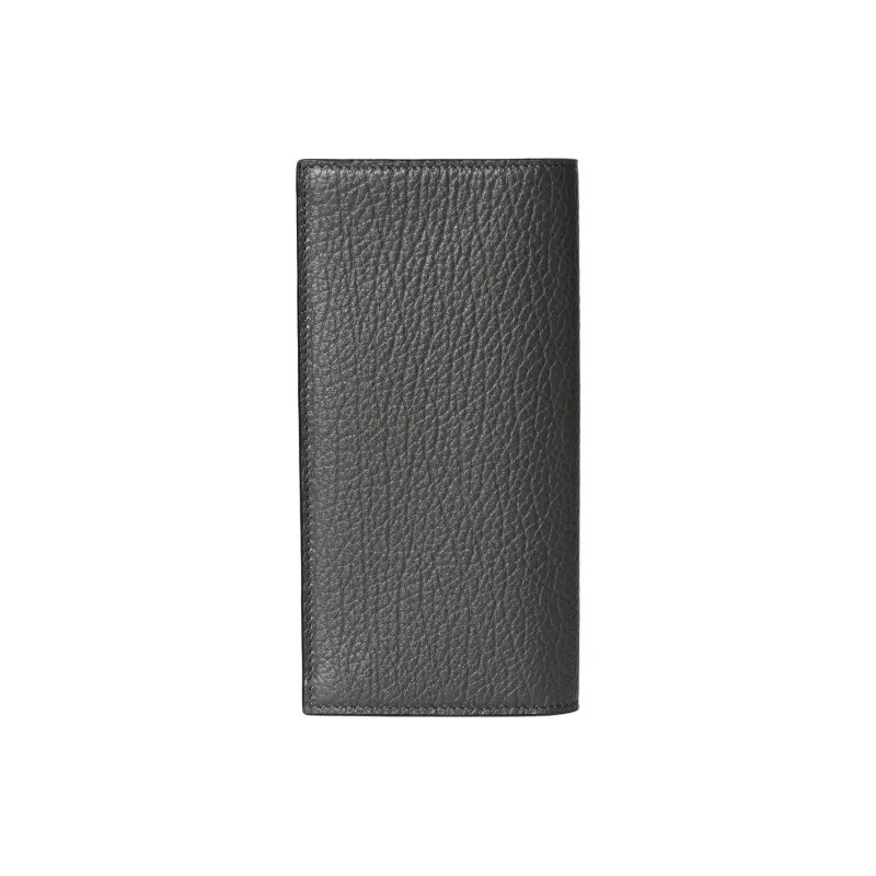 GUCCI Grain Leather Wallet Regular Men's Gray-2